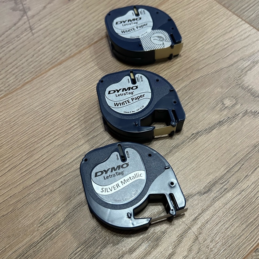 Dymo LetraTag Label Tape Trio - White and Silver